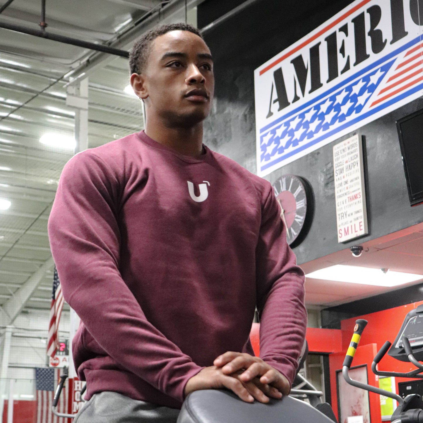 PUMP COVER CREWNECK - HEATHER MAROON